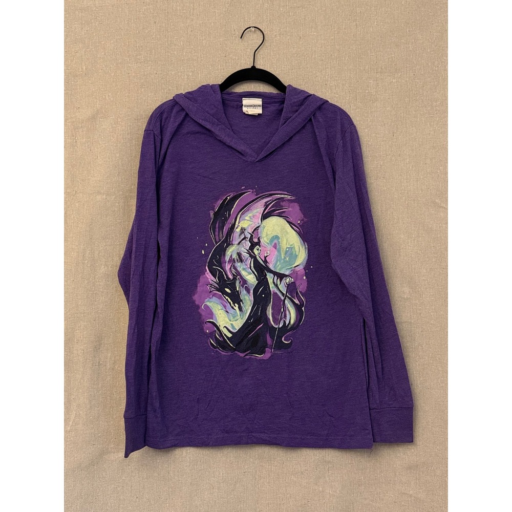 WonderGround Gallery Disney Maleficent Purple Hoodie Long Sleeve Shirt Medium